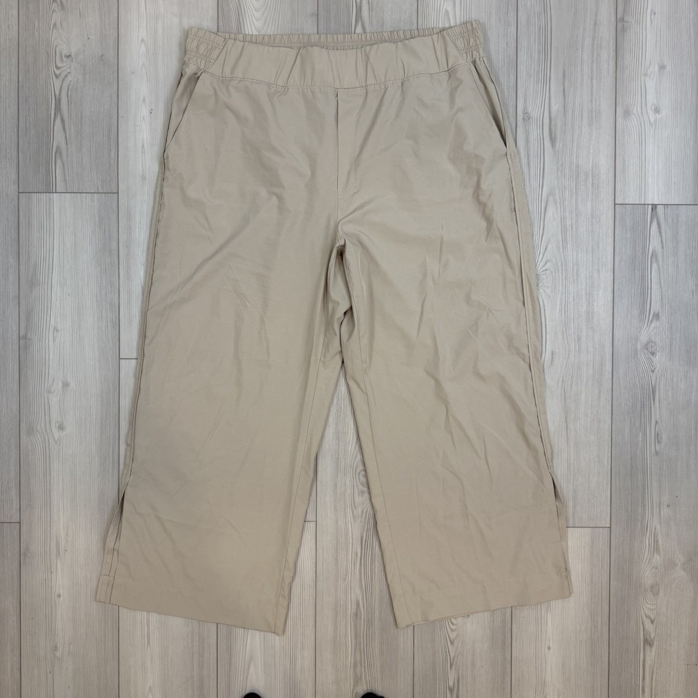 Old Navy High-Waisted StretchTech Wide-Leg Pants Women Size 3X Beige 722041